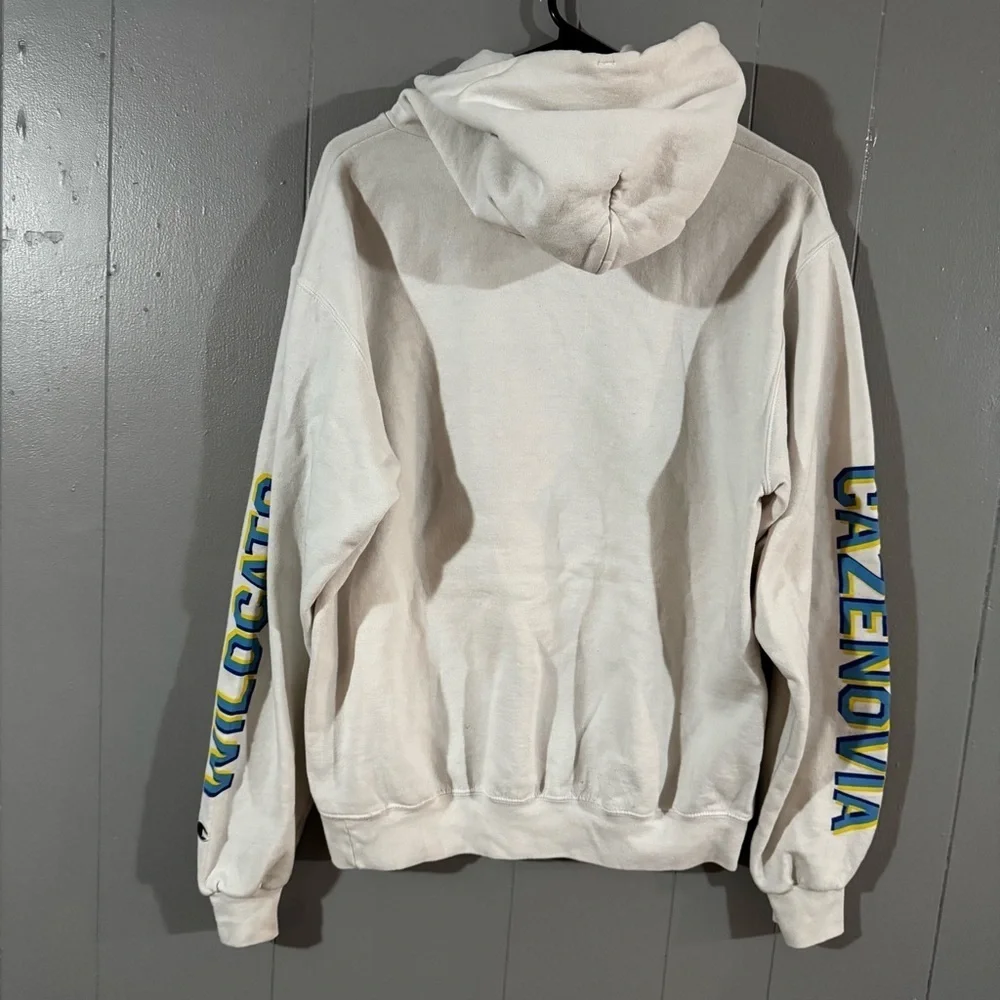 Vtg Mens M Champion Casanova Wildcats Pullover Graphic Print Hoodie NCAA 2 Sided